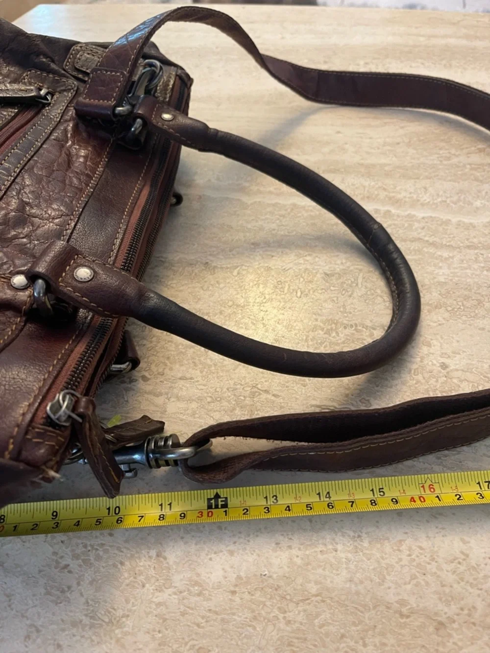 Jack Georges Brown Leather Messenger Gym Briefcase Laptop Bag Strap Unisex